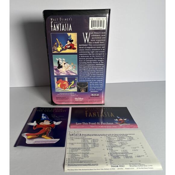 Walt Disney Fantasia VHS Video Tape Masterpiece Clamshell Case Great Condition - Picture 2 of 4